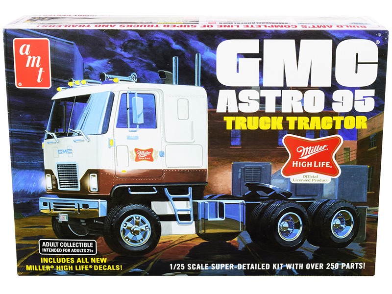 Skill 3 Model Kit GMC Astro 95 Truck Tractor “Miller” 1/25 Scale Model by AMT