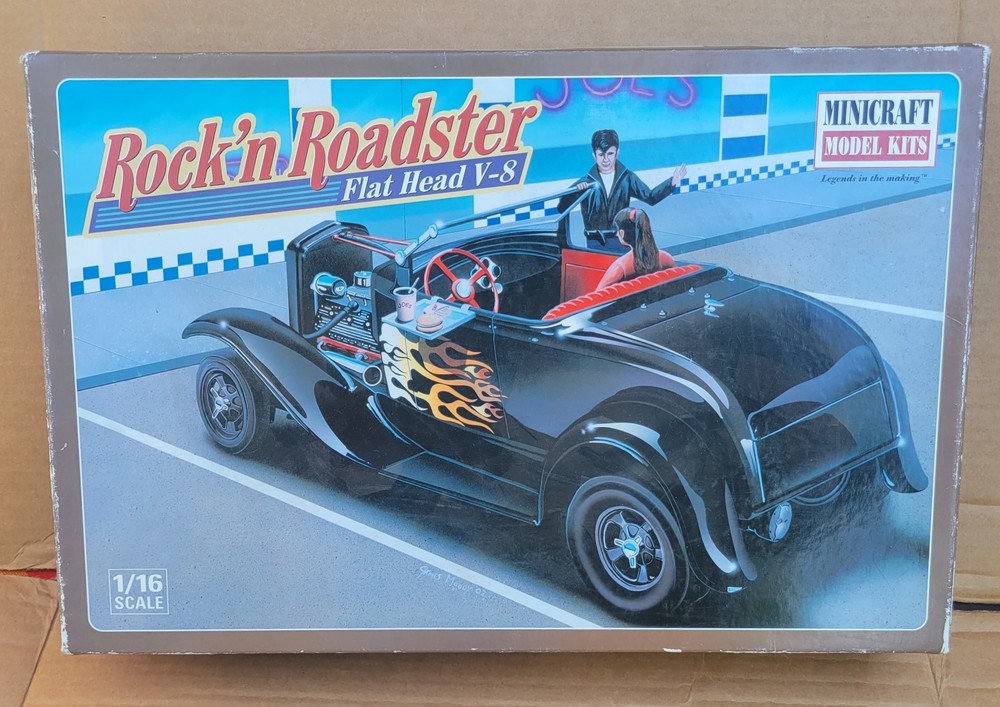 Minicraft 1:16 Rock’n Roadster Flat Head V-8 Opened All Parts Sealed Kit 11224
