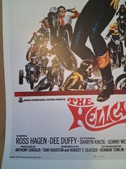 Very cool vintage 1960’s THE HELLCATS biker cycle poster 30 yr old reprint GREAT