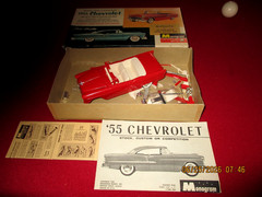 VINTAGE 1963 Monogram 1955 Chevrolet Belair Starbird Kit#PC83~PARTIAL BUILT