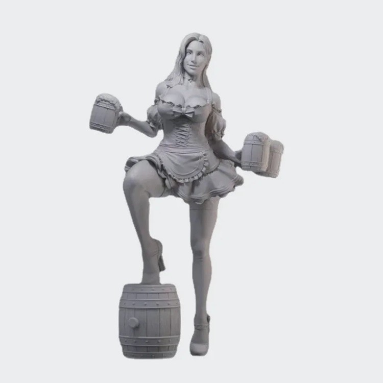 1/24 Resin Figure Model Kit Sexy Bartender Girl Unassembled, Unpainted Model Kit