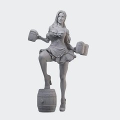 1/24 Resin Figure Model Kit Sexy Bartender Girl Unassembled, Unpainted Model Kit
