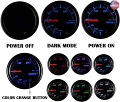 YONEDA Turbo Boost Gauge Kit Vacuum 30 PSI Tinted 7 Color – Includes Mechanical