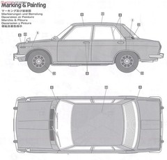 Hasegawa Nissan Bluebird Datsun 510 1600 SSS 1/24 Model Kit HC8