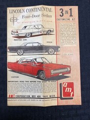 AMT 1961 Lincoln Continental 4 Door Sedan Hardtop K421 Instructions Original