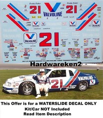 NASCAR DECAL #21 VALVOLINE 1984 FORD THUNDERBIRD BUDDY BAKER – 1/24 POWERSLIDE