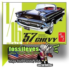AMT 1159 1/16 ’57 CHEVY BEL AIR CONVERTIBLE RETRO DELUXE SCALE MODEL KIT