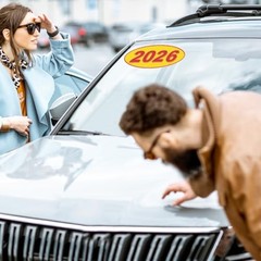Oval Model Year Stickers, 12-Pack 2026 Red/Yellow