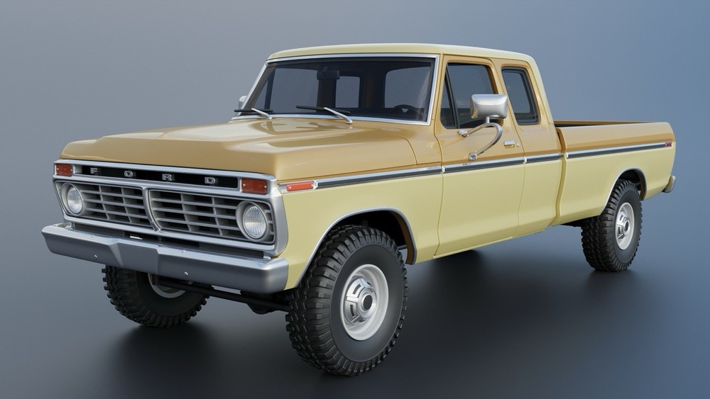 3d Printed 1/25 1974 Ford F250 SuperCab Model Kit