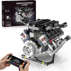 Visible Car Engine Model Kit V8 Engine Kit with Motor and Working Motor