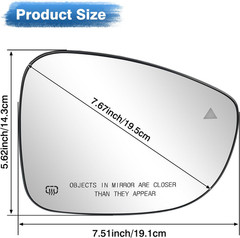 Passenger Side Mirror Glass Compatible with Chrysler Pacifica 2017-2025, for Chr