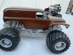 4 Vintage MONSTER TRUCK Model Truck Junk Yard Plastic Scale