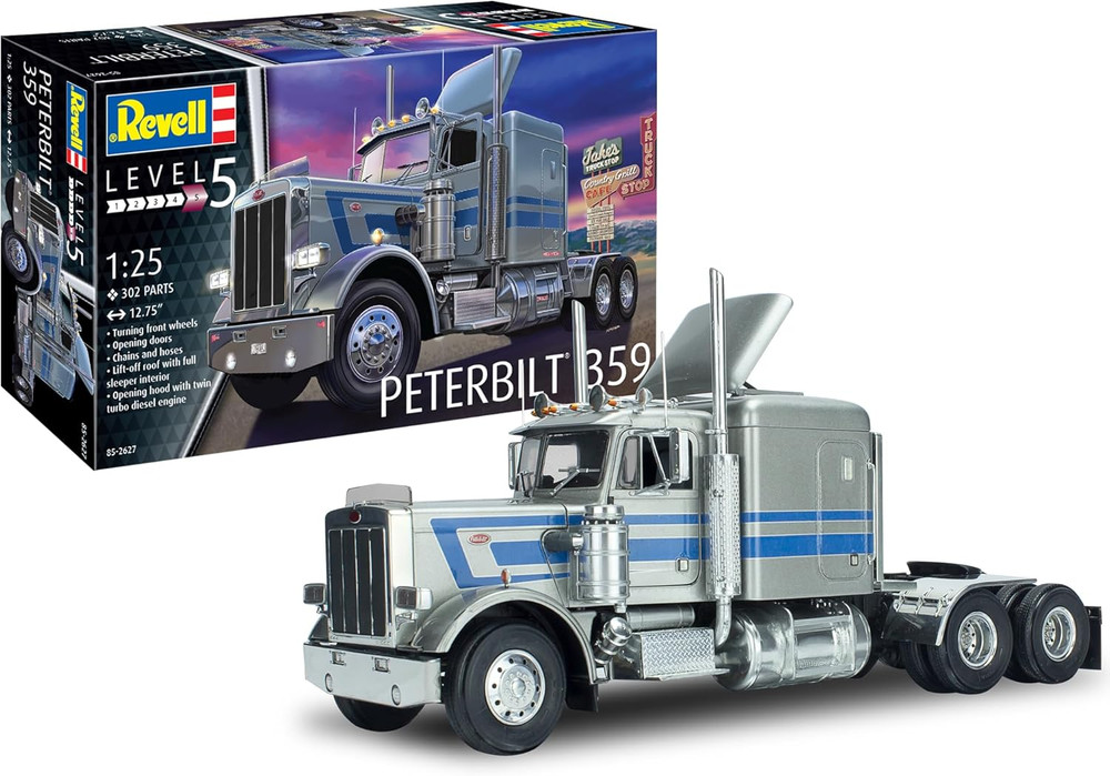85-2627 Peterbilt 359 1:25 Scale 302-Piece Skill Level 5 Model Car Building Kit
