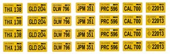 1/18 scale model car California American Graffiti license plates tags 1:18