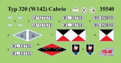 ICM 35542 Typ 320 W142 WWII German staff car with canopy raised 1/35 Model kit