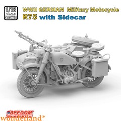 Freedom 16005 1/16 WWII German Military Motocycle R75 with Sidecar Model Kit