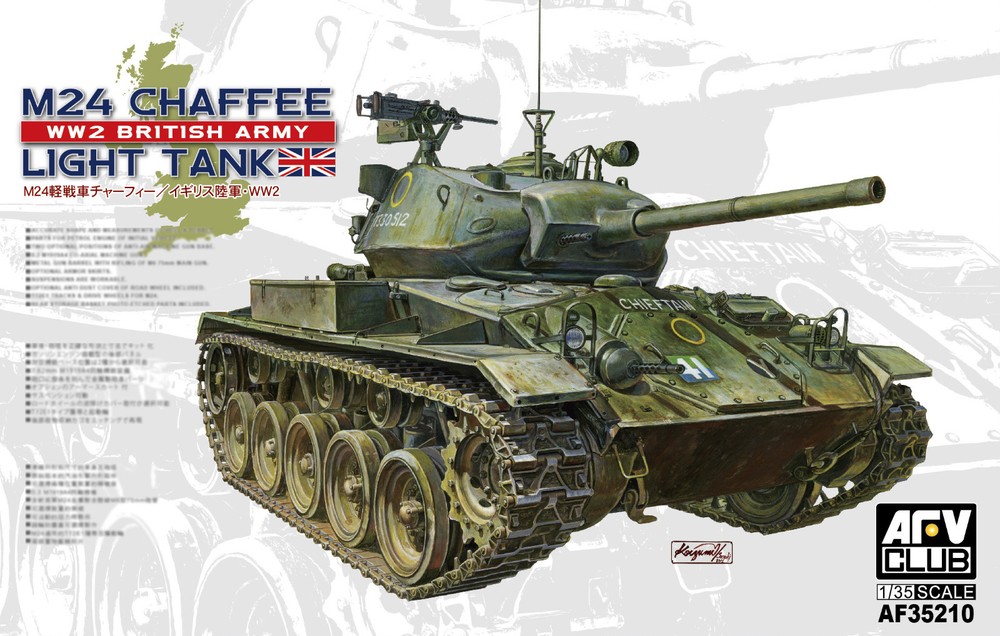 AFV Club 1:35 Scale M24 Chaffee Tank WWII British Army Plastic Model Kit AF35210