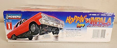Lindberg Snap Fit Hoppin’ ’64 Impala Lowrider Kit # 73021 Open No Power see des