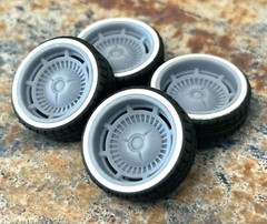 Resin 22 In. “Raceline Tri-Five” Wheels, W/ One Inch Whitewalls,1/24 1/25 Scale