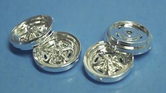 Set of 4 New Revell Chevy Rally Chrome 5 spoke Magnum Style Rims 1/25 Scale