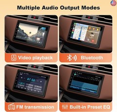 Wireless Double Din Car Stereo with Bluetooth, Wireless CarPlay and Android