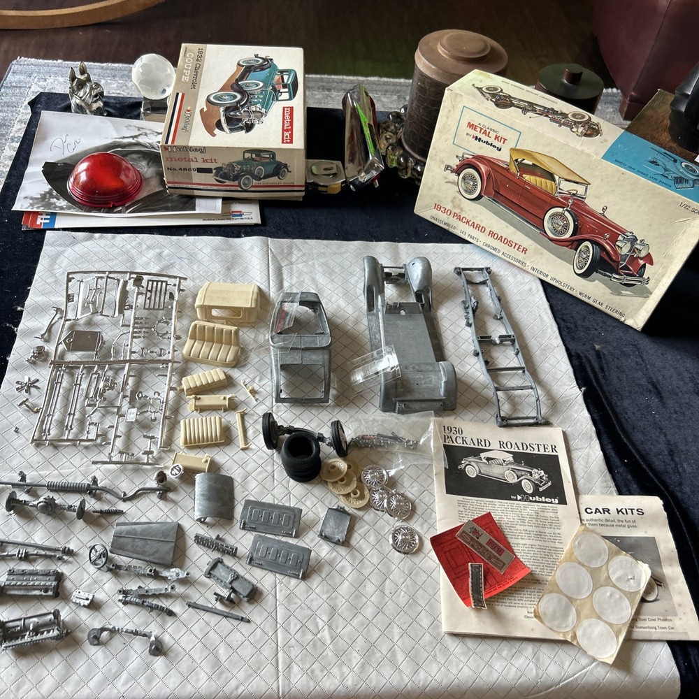 Vintage Hubley Metal Model Car Kit 1930 Packard Roadster no. 4860-500 Parts