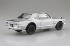 AOSHIMA 1/24 KPGC10 Skyline HT 2000GT-R 1970 Silver Pre-Colored Model Kit