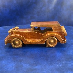 Vtg Wood Old Time Car Model 20s – 30s Style Auto Collectible Wooden Automobile