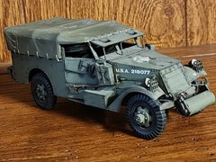 Vintage Assembled and Hand Painted U.S. M3A1 Scout Car Truck