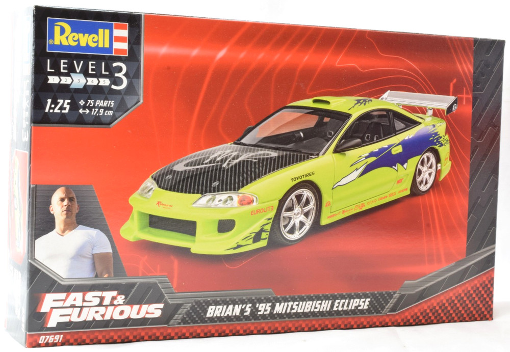 Revell Fast & Furious Brian’s 1995 Mitsubishi Eclipse 1/25 Model Car Kit 07691
