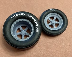 Resin 17/15 Scale inch Weld S71 Drag Wheels With Cheater Slicks 1/24, 1/25