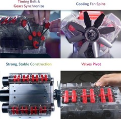 Realistic Visible V8 Engine Model Kit for All Ages