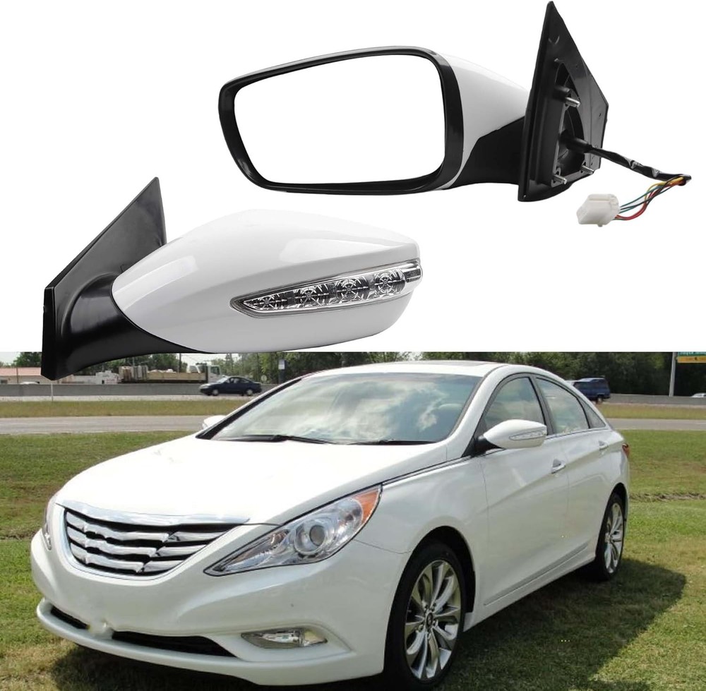 Dasbecan 7Pin Left Side Door Mirror Compatible With 2011-2014 Hyundai Sonata