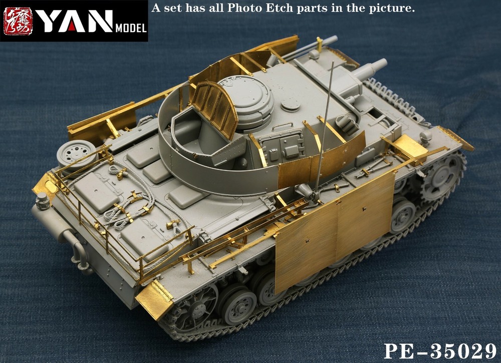 1/35 Panzer III Ausf.N Full Brass PE Set w/Schürzen Upgrade Set for Takom 8005