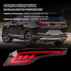 Red LED Rear Bumper Reflectors Fog Brake Tail Light Lamps Kit for Honda CRV