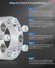 ECCPP 4PCS 1.5 inch Wheel Spacers 5×4.75 to 5×4.75 5X120.65mm 12×1.5 Studs