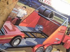 1/25 Scale AMT Four Wheel Tilt Bed Trailer Kit.