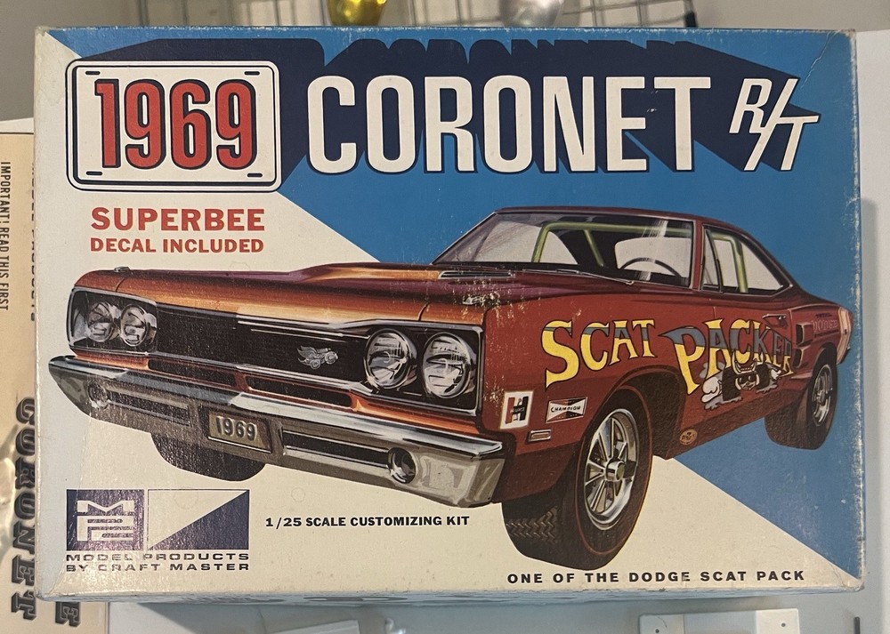 RARE 1969 DODGE CORONET R/T SUPERBEE MPC 1/25 VINTAGE MODEL Excellent Condition
