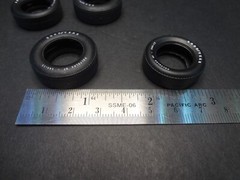 1:25 scale pad printed GOODYEAR Good Year Polyglas GT Tires 2X Front + 2X Rear