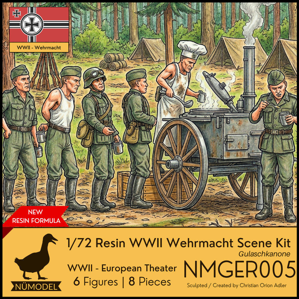 NUMODEL NMGER005 | 1/72 Resin WWII German Wehrmacht Soldier Scene Kit Kitchen