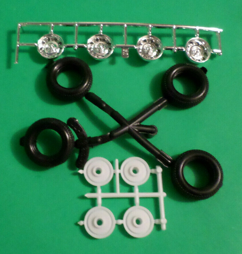 ’71 Hemi Cuda Plymouth 1/24 426 Chrome Rally Rim Wheel Tires Model Cat Part Lot