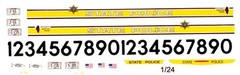 ILLINIOS State Police Car 1/25th – 1/24th Scale Waterslide Decals