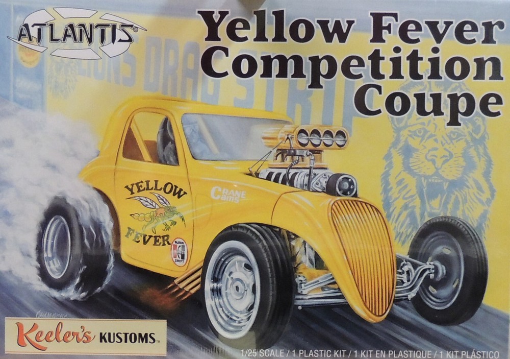 YELLOW FEAVER COMPETITION DRAG COUPE ATLANTIS 1:25 PLASTIC MODEL CAR KIT