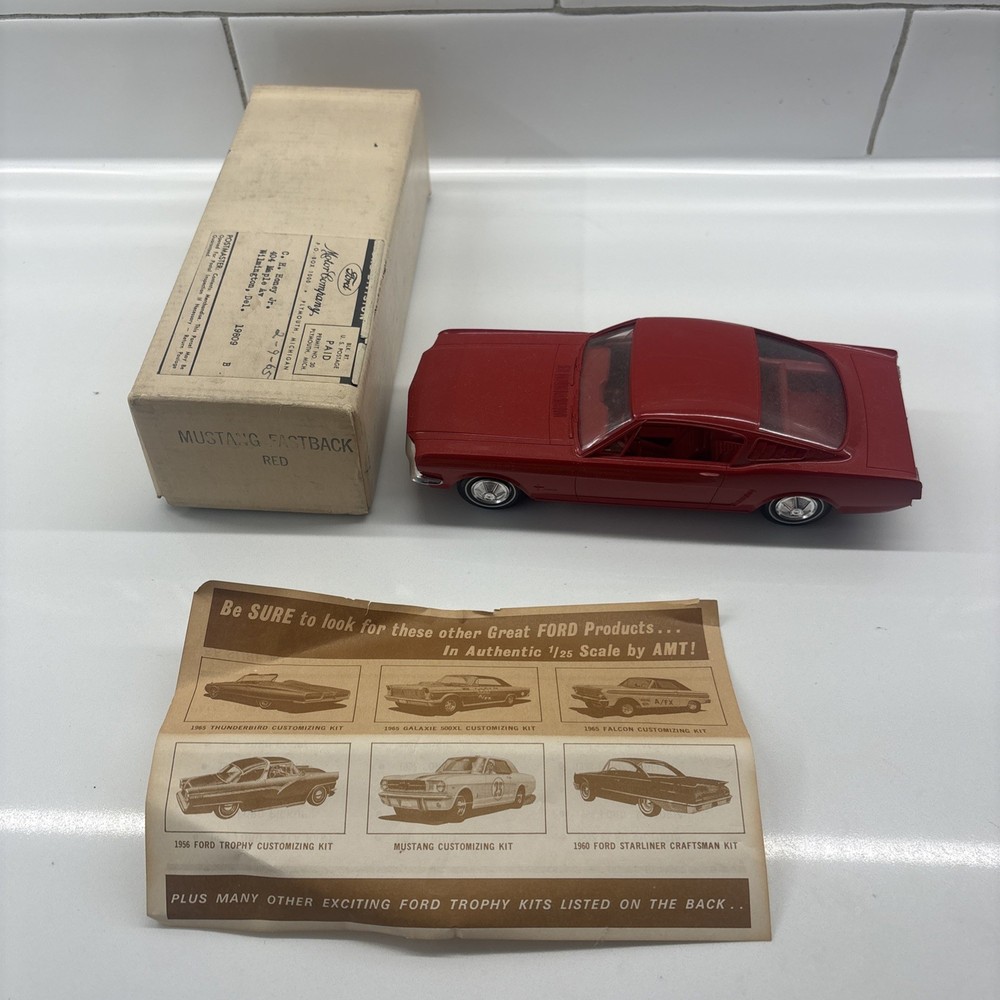 1965 Ford Mustang Fast back dealer promo car model red color (124)