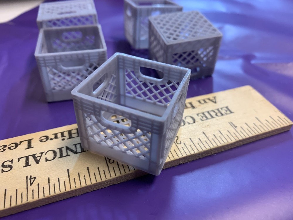 5 Milk Crates for Tonka Buddy L Trucks Dioramas 3d Printed Resin 1-1/8″