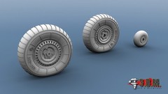 1:72 Resin Wheels Landing Gear for Yak 9 scale model