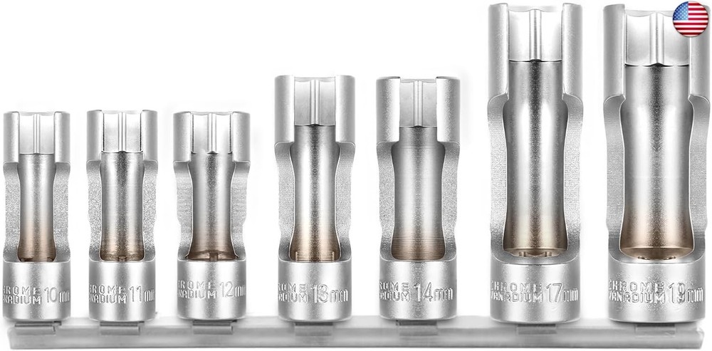 BILITOOLS Diesel Injector Fuel Line Socket Wrench Set, 3/8″ Drive 10-19mm, for
