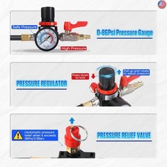 Turbo System Leakage Tester Kit with 4 Pairs of Stepped Adapters 1-3/8″ to
