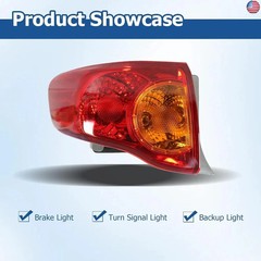 Left Side Outer Tail Light Assembly Replacement for Toyota Corolla