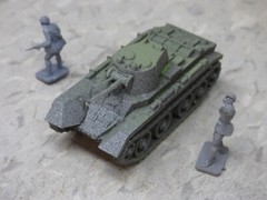 MIR / Roco Minitank Compatible WWII Russian bT-7 & Airfix Soldiers Lot#7420B©